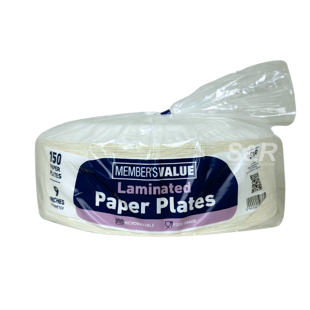 Member's Value Laminated Paper Plate 9in 150pcs Member's Value Laminated Paper Plate 9in 150pcs